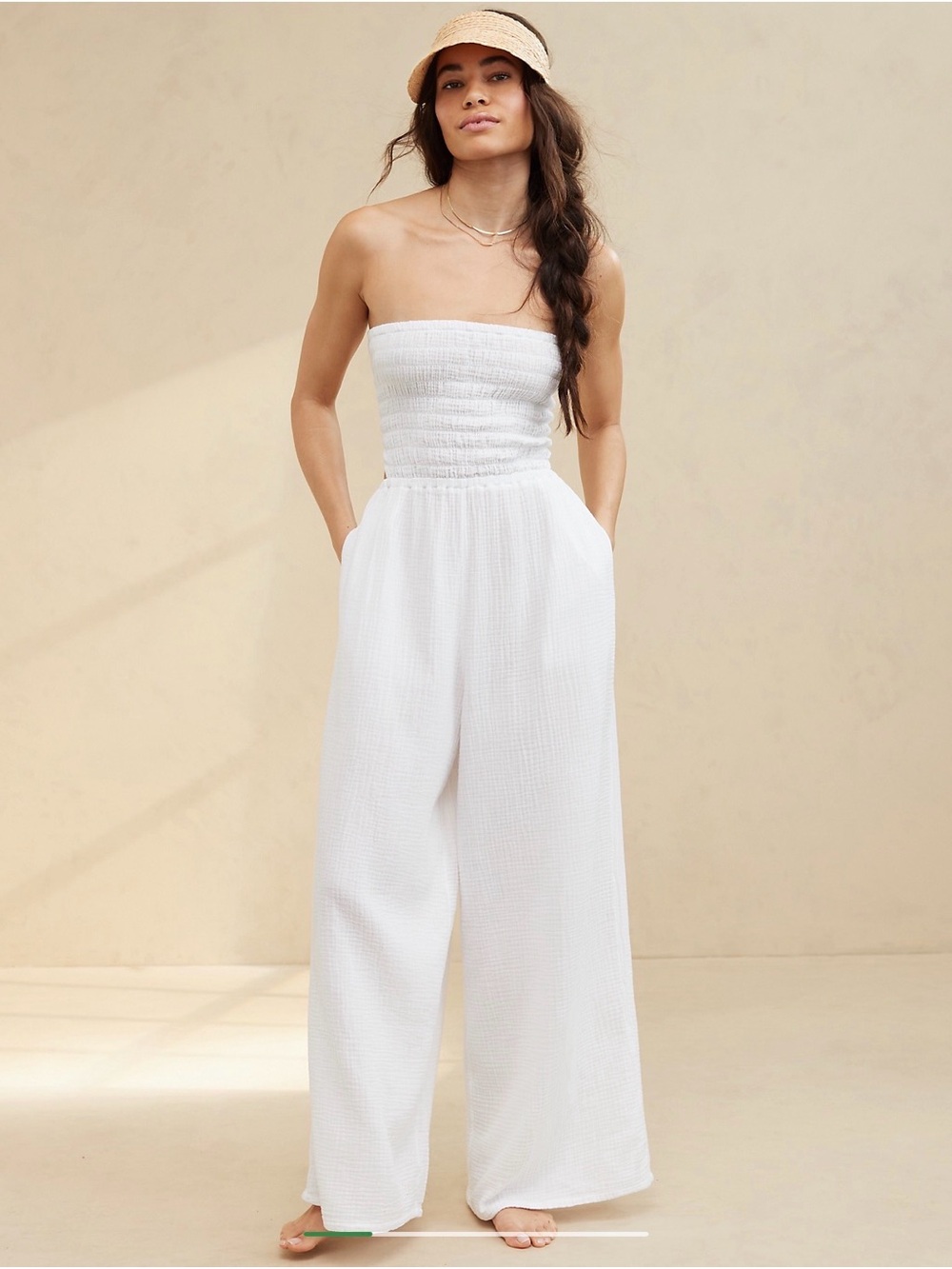 Aerie Gauzy Strapless Jumpsuit